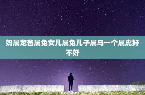 妈属龙爸属兔女儿属兔儿子属马一个属虎好不好