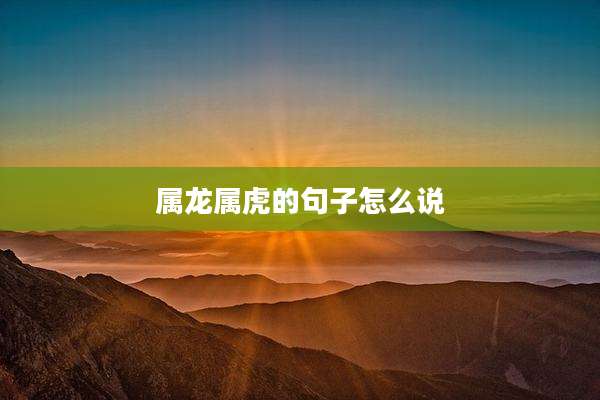 属龙属虎的句子怎么说