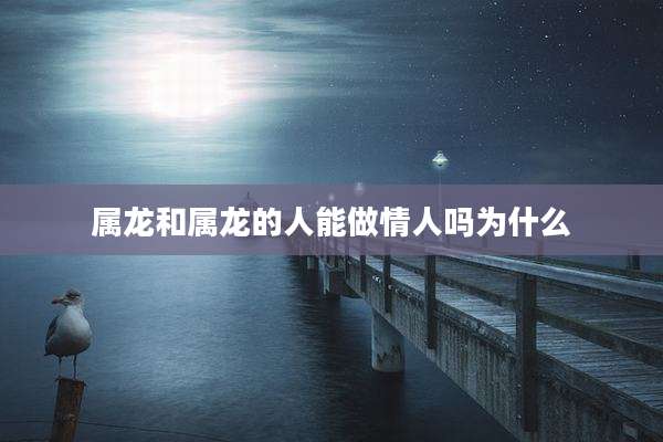 属龙和属龙的人能做情人吗为什么
