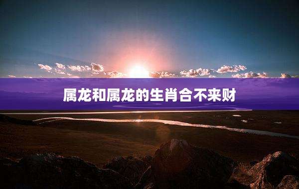 属龙和属龙的生肖合不来财