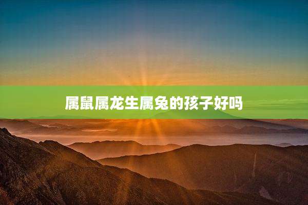 属鼠属龙生属兔的孩子好吗