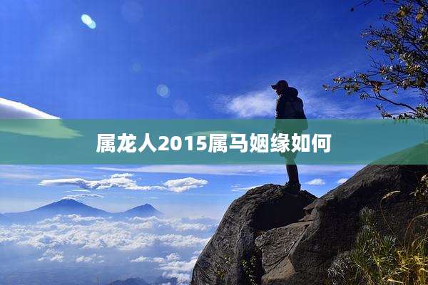 属龙人2015属马姻缘如何