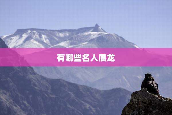 有哪些名人属龙