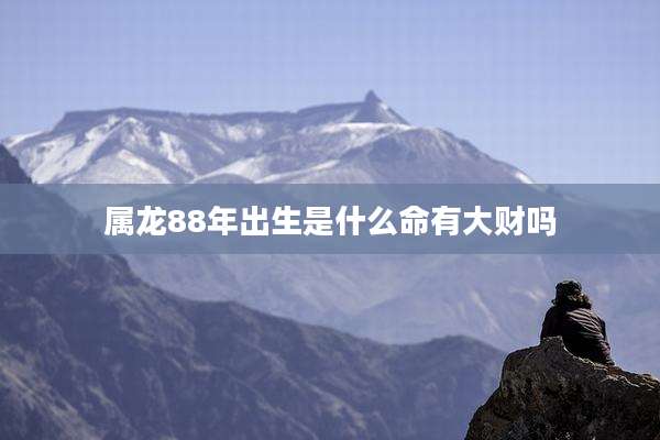 属龙88年出生是什么命有大财吗