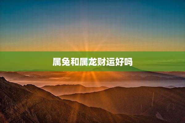属兔和属龙财运好吗