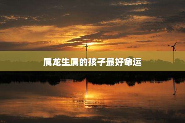 属龙生属的孩子最好命运