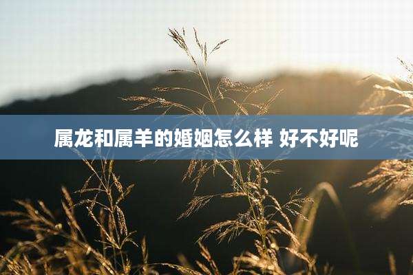 属龙和属羊的婚姻怎么样 好不好呢