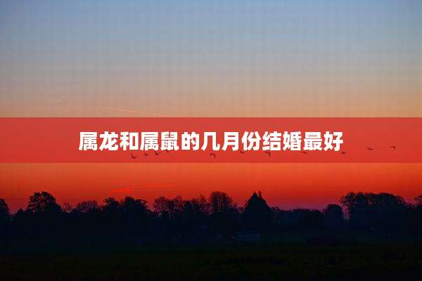 属龙和属鼠的几月份结婚最好