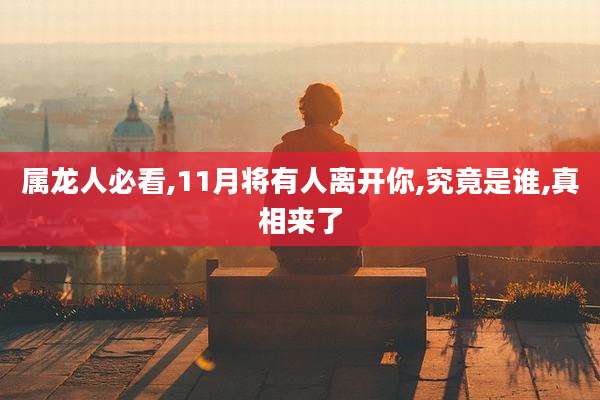 属龙人必看,11月将有人离开你,究竟是谁,真相来了