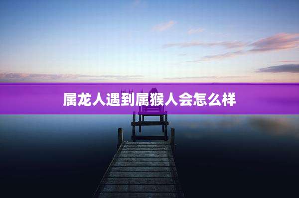 属龙人遇到属猴人会怎么样