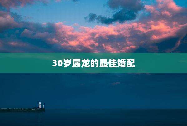 30岁属龙的最佳婚配
