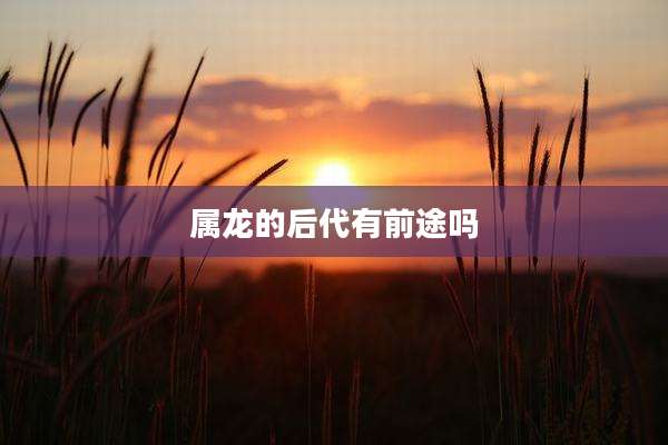 属龙的后代有前途吗