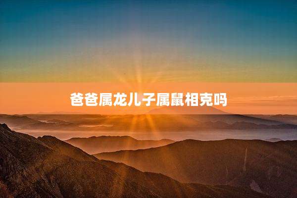 爸爸属龙儿子属鼠相克吗