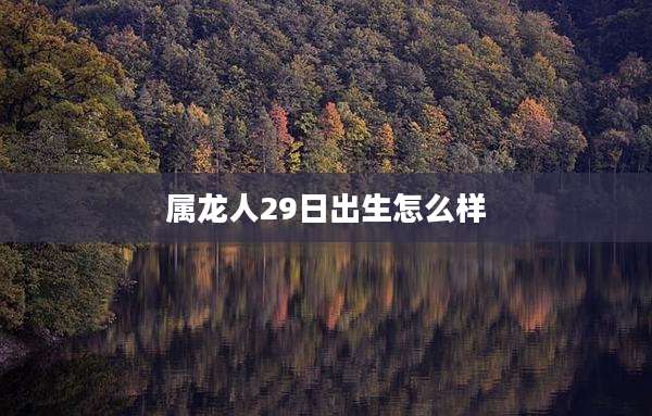 属龙人29日出生怎么样