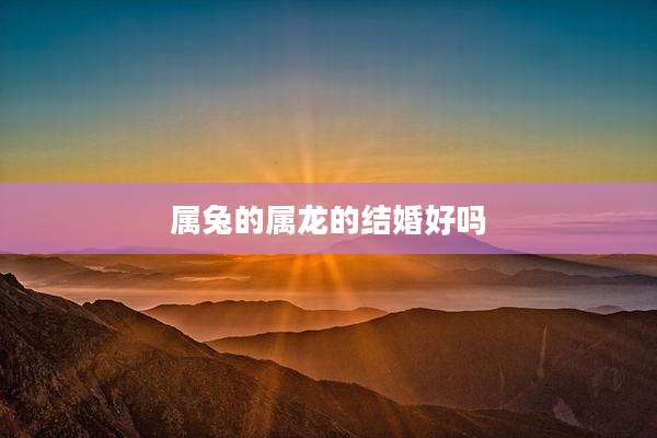 属兔的属龙的结婚好吗