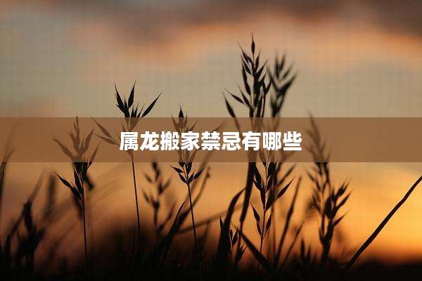 属龙搬家禁忌有哪些