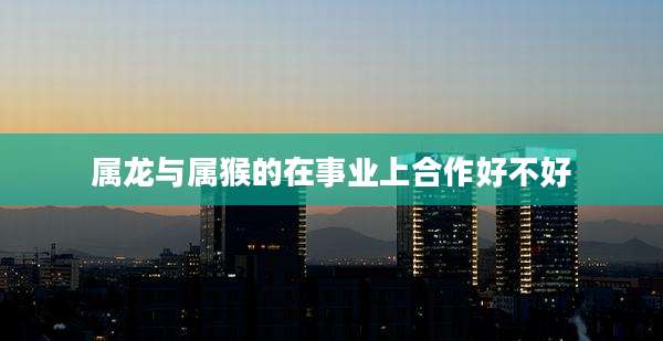 属龙与属猴的在事业上合作好不好