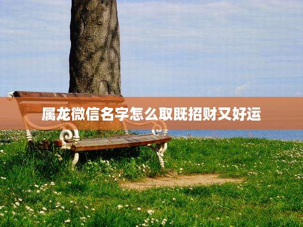 属龙微信名字怎么取既招财又好运