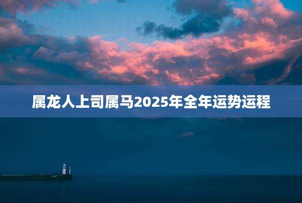 属龙人上司属马2025年全年运势运程