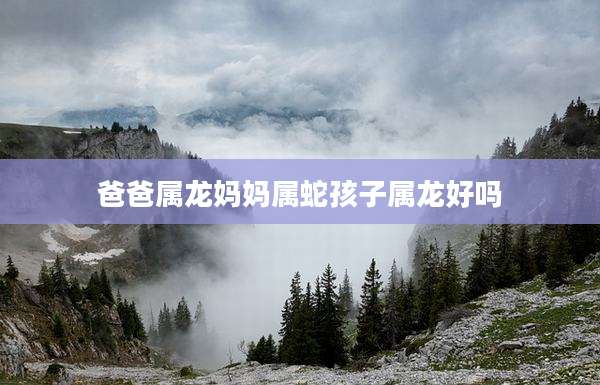 爸爸属龙妈妈属蛇孩子属龙好吗