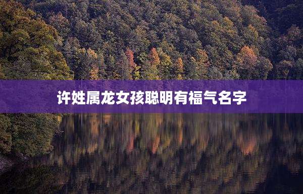 许姓属龙女孩聪明有福气名字