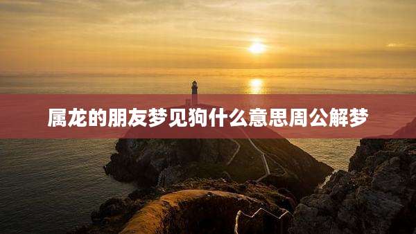属龙的朋友梦见狗什么意思周公解梦