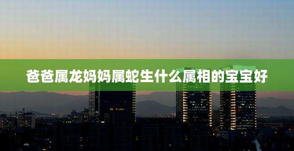 爸爸属龙妈妈属蛇生什么属相的宝宝好