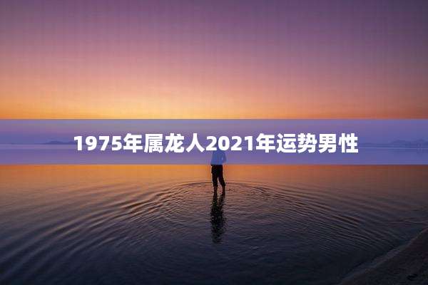 1975年属龙人2021年运势男性