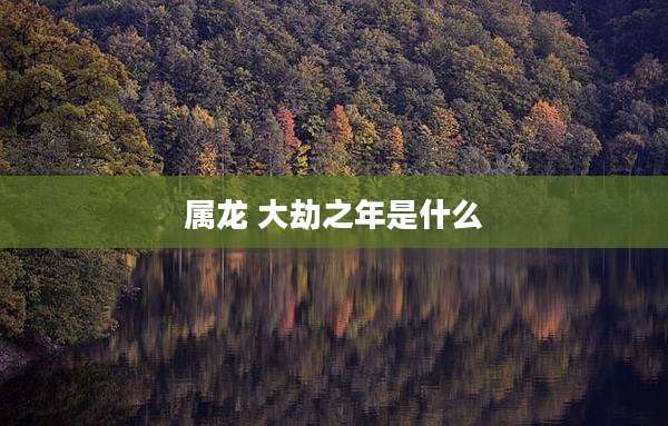 属龙 大劫之年是什么