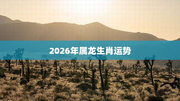 2026年属龙生肖运势