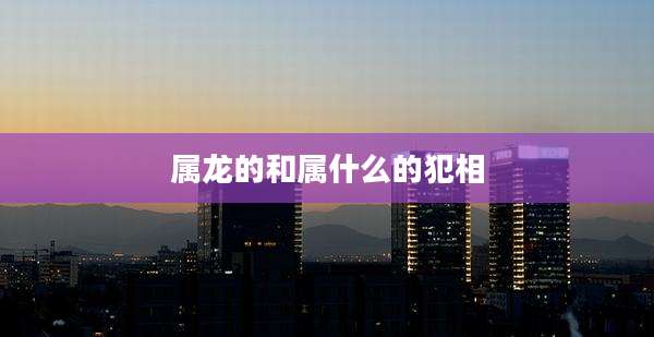 属龙的和属什么的犯相