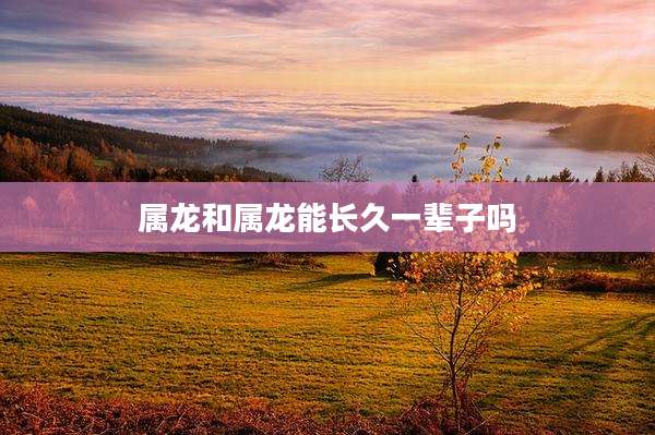 属龙和属龙能长久一辈子吗