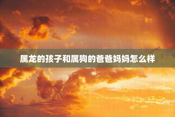 属龙的孩子和属狗的爸爸妈妈怎么样