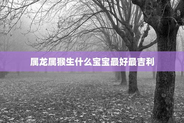 属龙属猴生什么宝宝最好最吉利