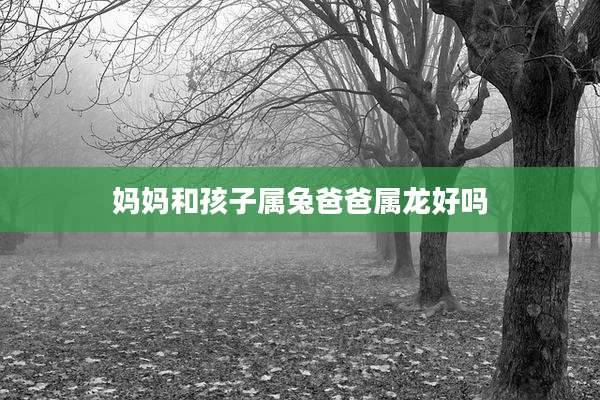 妈妈和孩子属兔爸爸属龙好吗