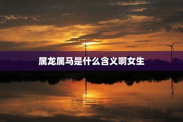 属龙属马是什么含义啊女生