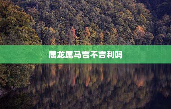 属龙属马吉不吉利吗