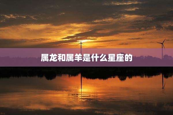 属龙和属羊是什么星座的