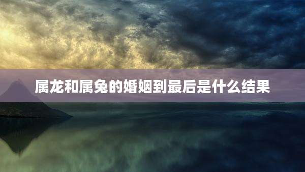 属龙和属兔的婚姻到最后是什么结果