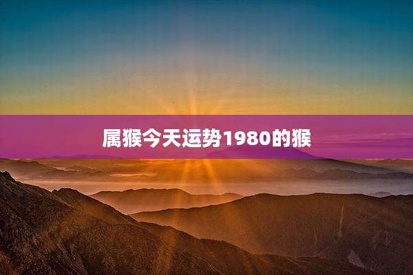 属猴今天运势1980的猴