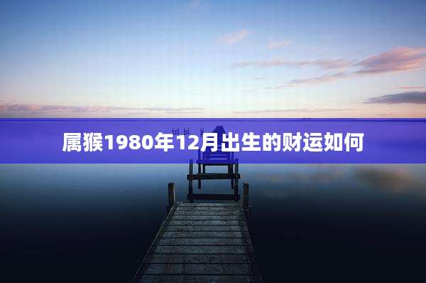 属猴1980年12月出生的财运如何
