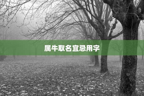属牛取名宜忌用字