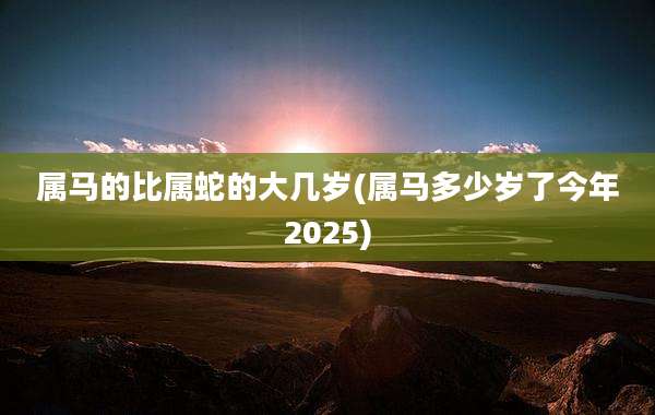 属马的比属蛇的大几岁(属马多少岁了今年2025)