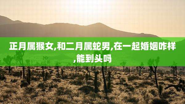 正月属猴女,和二月属蛇男,在一起婚姻咋样,能到头吗