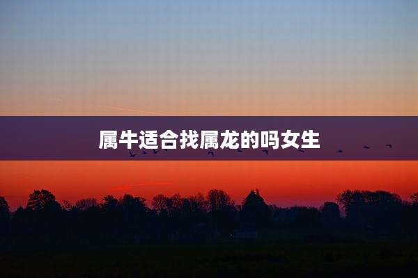 属牛适合找属龙的吗女生