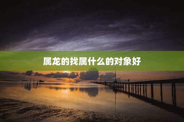 属龙的找属什么的对象好