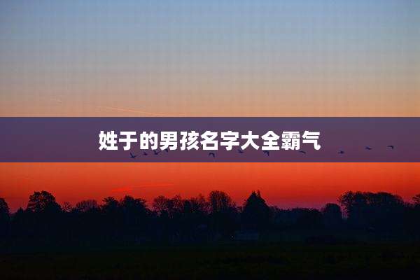 姓于的男孩名字大全霸气