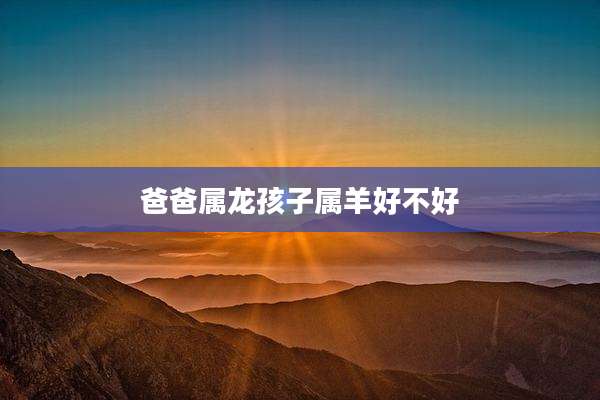 爸爸属龙孩子属羊好不好