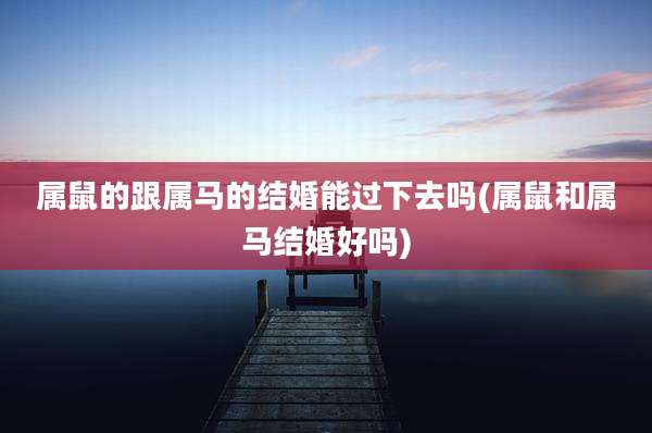 属鼠的跟属马的结婚能过下去吗(属鼠和属马结婚好吗)