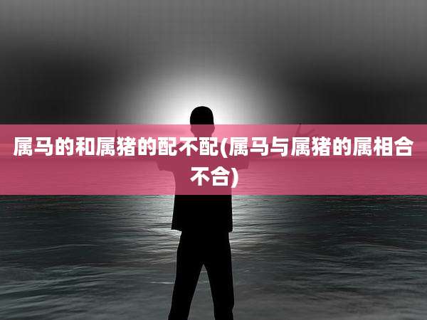 属马的和属猪的配不配(属马与属猪的属相合不合)